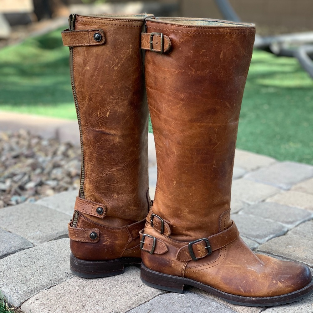Frye distressed leather boots